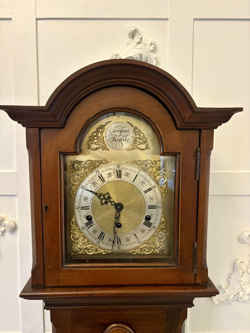 Antique Edwardian Inlaid Mahogany Longcase Clock